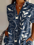 Damen Geblümt Kurzarm Bluse Sommer Print Hemdkragen Täglich Lässig Oberteile