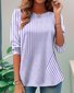 Damen Gestreift Langarm T-Shirts T-Shirt Rundhals Lässig Frühling/Herbst Oberteile