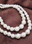 Fashion Nachgemachte Perle Perlen Halskette Temperament Diamant Doppelschicht Perle Pullover Lang Kette Halskette