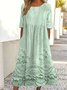 Damen Halbarm Sommer 3d Drucken Kleid Rundhals Täglich Ausgehen Retro Maxikleid Blusenkleid A-Linien-Kleid