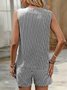 Damen Gestreift Zweiteiliges Set Täglich Ärmellos Lässig Sommer Kurze Sets Matching Set