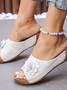 Sommer Damen Outdoor Keilabsatz Dreidimensional Rutschfest Blume Pantoletten Damen Pantolette Strand Pantoletten