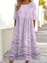 Damen Halbarm Sommer 3d Drucken Kleid Rundhals Täglich Ausgehen Retro Maxikleid Blusenkleid A-Linien-Kleid