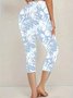 Damen Hose Elastische Taille Legging Täglich Ausgehen Lässig Print Geblümt Sommer Hose