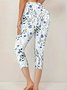 Damen Hose Elastische Taille Legging Täglich Ausgehen Lässig Print Geblümt Sommer Hose