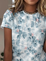 Damen Geblümt Kurzarm T-Shirts T-Shirt Rundhals Print Lässig Sommer T-Shirt mit Grafik Oberteile