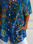 Damen Geblümt Kurzarm Bluse Sommer Print Hemdkragen Täglich Lässig Oberteile