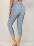 Damen Hose Elastische Taille Legging Täglich Ausgehen Lässig Print Gestreift Sommer Hose