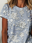 Damen Geblümt Kurzarm T-Shirts T-Shirt Rundhals Print Lässig Sommer T-Shirt mit Grafik Oberteile