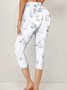 Damen Hose Elastische Taille Legging Täglich Ausgehen Lässig Print Geblümt Sommer Hose
