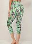 Damen Hose Elastische Taille Legging Täglich Ausgehen Lässig Print Geblümt Sommer Hose