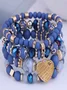 meistverkauft Bohemien Legierung Liebe Pendant mehrschichtig Elastisch Seil Perlen Armband