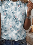 Damen Geblümt Kurzarm T-Shirts T-Shirt Rundhals Print Lässig Sommer T-Shirt mit Grafik Oberteile