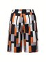 Damen Geometrisch Fünfte Hose Hose Lässig Sommer Hose