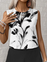 Damen Geblümt Print Zweiteiliges Set Täglich Ärmellos Lässig Sommer Mehrteiliges Set Matching Set