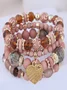 meistverkauft Bohemien Legierung Liebe Pendant mehrschichtig Elastisch Seil Perlen Armband