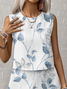 Damen Geblümt Print Zweiteiliges Set Täglich Ärmellos Lässig Sommer Mehrteiliges Set Matching Set