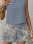 Damen Geblümt Print Zweiteiliges Set Täglich Ärmellos Lässig Sommer Mehrteiliges Set Matching Set