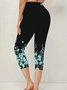 Damen Hose Elastische Taille Legging Täglich Ausgehen Lässig Print Geblümt Sommer Hose
