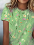 Damen Geblümt Kurzarm T-Shirts T-Shirt Rundhals Print Lässig Sommer T-Shirt mit Grafik Oberteile