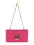 Urlaub Stil multi-Abteil Metallkette Flip Abdeckung Drehverschluss Stroh Tasche Umhängetasche Kette sperren Damen Tasche