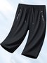 Damen Unifarben Caprihosen Gerade Hosen Lässig Sommer Shorts
