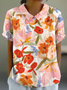 Damen Geometrisch Kurzarm T-Shirts T-Shirt Stehkragen Print Lässig Sommer Oberteile
