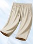 Damen Unifarben Caprihosen Gerade Hosen Lässig Sommer Shorts