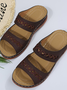 Neu Große Größen Pantoletten, Retro Patchwork, Rutschfest Rund Keilabsatz, Bequem Flach Pantolette für Damen
