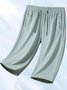 Damen Unifarben Caprihosen Gerade Hosen Lässig Sommer Shorts
