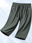 Damen Unifarben Caprihosen Gerade Hosen Lässig Sommer Shorts
