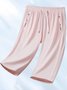 Damen Unifarben Caprihosen Gerade Hosen Lässig Sommer Shorts