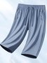 Damen Unifarben Caprihosen Gerade Hosen Lässig Sommer Shorts