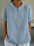 Damen Geometrisch Kurzarm T-Shirts T-Shirt Stehkragen Print Lässig Sommer Oberteile