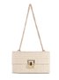 Urlaub Stil multi-Abteil Metallkette Flip Abdeckung Drehverschluss Stroh Tasche Umhängetasche Kette sperren Damen Tasche