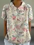 Damen Geometrisch Kurzarm T-Shirts T-Shirt Stehkragen Print Lässig Sommer Oberteile