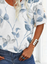 Damen Geblümt Kurzarm T-Shirts T-Shirt V-Ausschnitt Print Lässig Sommer T-Shirt mit Grafik Oberteile