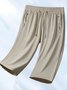 Damen Unifarben Caprihosen Gerade Hosen Lässig Sommer Shorts