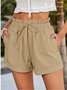 Damen Unifarben Shorts Gerade Hosen Lässig Sommer Shorts