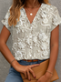 Damen Geblümt Kurzarm Bluse Sommer Print V-Ausschnitt Täglich Lässig Oberteile