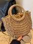 Gewebe Tasche GROSSE KAPAZITÄT Stroh Tasche Neuer Stil Feuer Gewebe Urlaub Stil Strand Vielseitig Schulter Bote Tasche