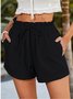 Damen Unifarben Shorts Gerade Hosen Lässig Sommer Shorts