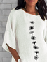 Damen Geblümt Halbarm T-Shirts T-Shirt Rundhals Lässig Sommer Oberteile