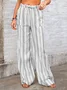 Damen Gestreift Lang Tunnelzug Hose Lässig Frühling/Herbst Hose