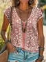 Damen Geblümt Kurzarm T-Shirts T-Shirt V-Ausschnitt Print Lässig Sommer T-Shirt mit Grafik Oberteile
