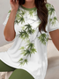Damen Geblümt Print Zweiteiliges Set Täglich Kurzarm Lässig Sommer Bluse mit Hose Matching Set