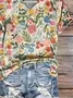 Damen Geblümt Kurzarm T-Shirts T-Shirt V-Ausschnitt Print Lässig Sommer T-Shirt mit Grafik Oberteile