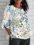 Damen Geometrisch Kurzarm T-Shirts T-Shirt V-Ausschnitt Print Retro Sommer Oberteile