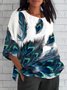Damen Geometrisch Kurzarm T-Shirts T-Shirt V-Ausschnitt Print Retro Sommer Oberteile