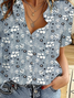 Damen Geblümt Kurzarm Bluse Sommer Print Hemdkragen Täglich Lässig Oberteile
